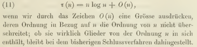 Big Oh Notation in Die analytische Zahlentheorie